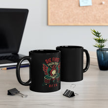 Load image into Gallery viewer, DFTQ Snake and Skull Black Mug