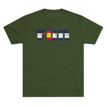 Load image into Gallery viewer, Men&#39;s Run Colorado Flag Tri-Blend Crew Tee