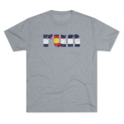 Men's Run Colorado Flag Tri-Blend Crew Tee